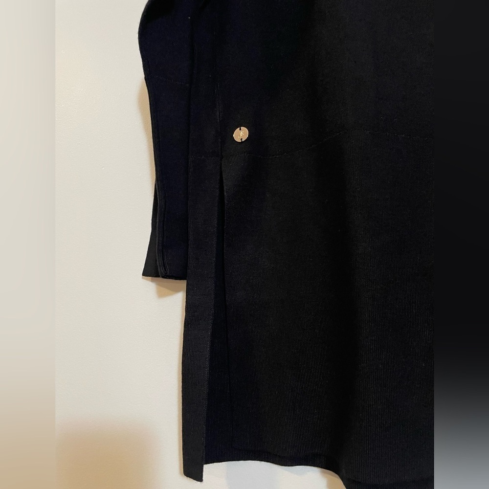 Joseph Ribkoff Sweater Knit Mock Neck Tunic Black Size Medium Like New MSRP $154 - Picture 3 of 9